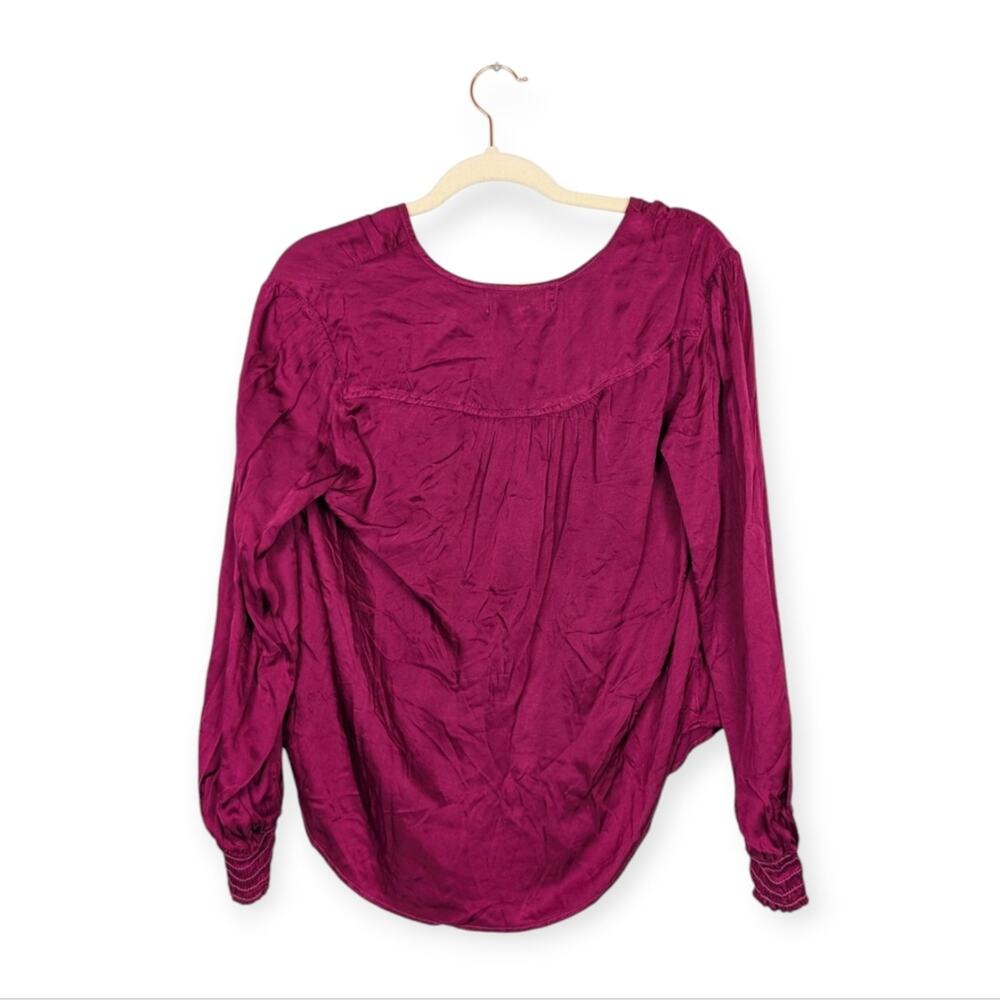 C&S by Cloth & Stone Raspberry High Low Button Front Blouse Size S - Picture 2 of 7